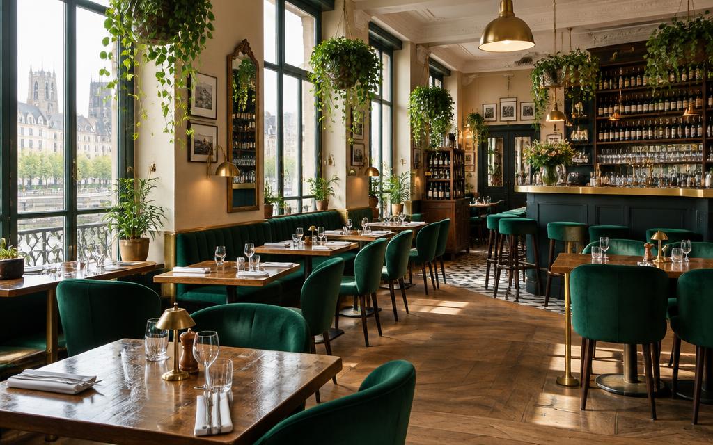 Intérieur du restaurant présenté